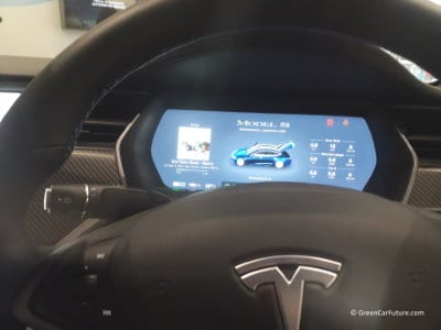 Tesla Model S steering wheel and dash info