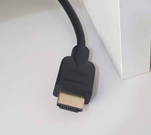 A HDMI cable not currently plugged in