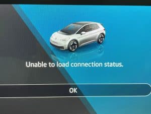 VW Unable to load Connection Status error