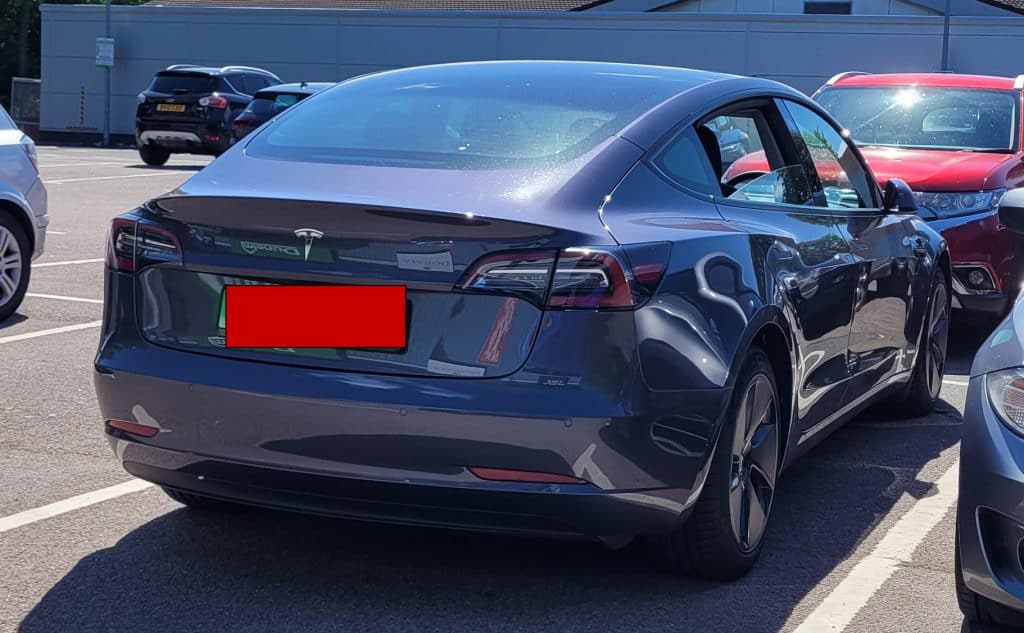 A black paint Tesla Model 3