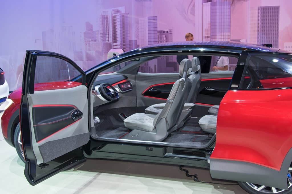 The VW Volkswagen I.D. Crozz interior showing the seats and more